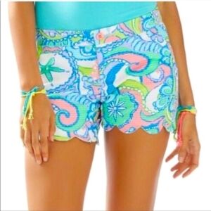 Lilly Pulitzer The Buttercup Shorts Conch Republic Print Pastel Size 2
